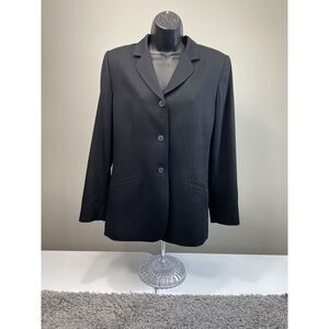 Pendleton Women's Black L/S Notched‎ Lapel 3 Button Lined Blazer size 8.
